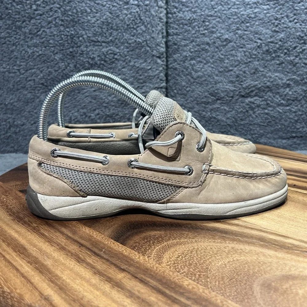Sperry‎ Top Sider Shoes Womens 7.5 Linen Oat Boat Shoe Lace Up 9774329